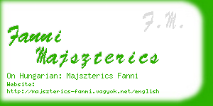fanni majszterics business card